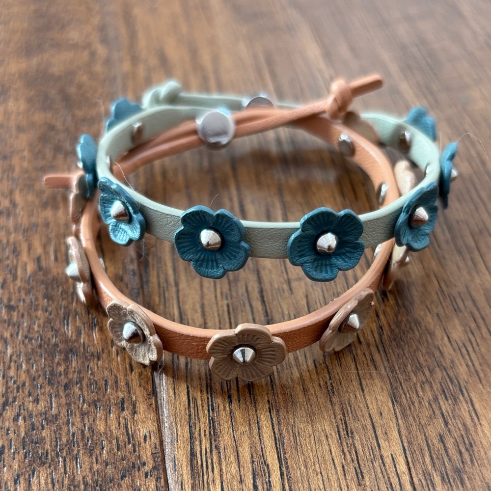 Coach Tea Rose - Floral Leather Bracelet - 2